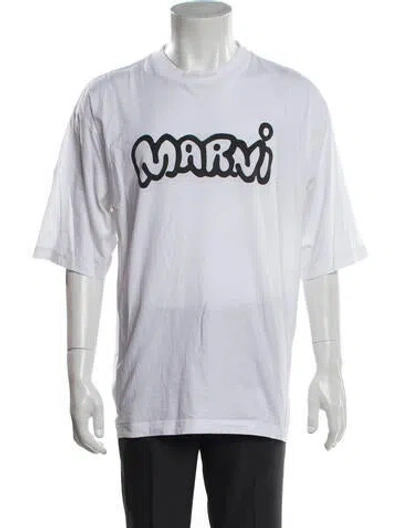 Pre-owned Marni Graphic Print Crew Neck T-shirt In White