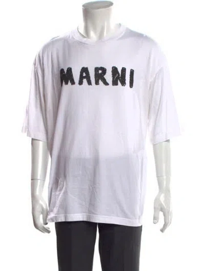 Pre-owned Marni Graphic Print Crew Neck T-shirt In White