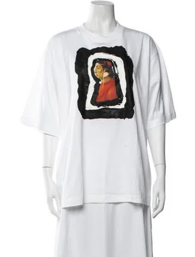 Pre-owned Marni Graphic Print Crew Neck T-shirt In White