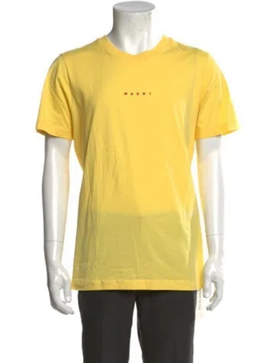 Pre-owned Marni Graphic Print Crew Neck T-shirt In Yellow