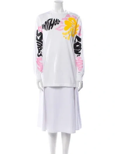 Pre-owned Marni Graphic Print Crew Neck Tunic In White