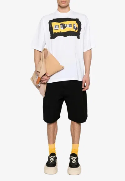 Marni Graphic Print Crewneck T-shirt In White