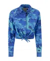 Marni Printed Poplin Drawstring Shirt Dress In Blue