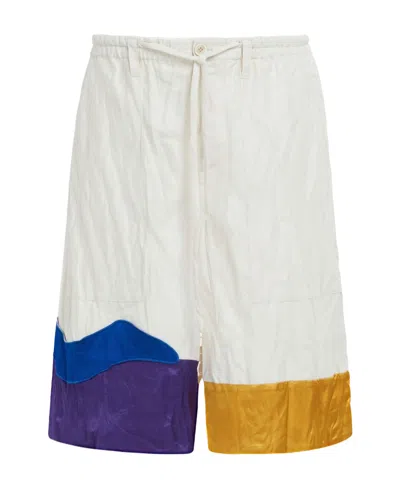 Marni Graphic-print Drop-crotch Shorts In White