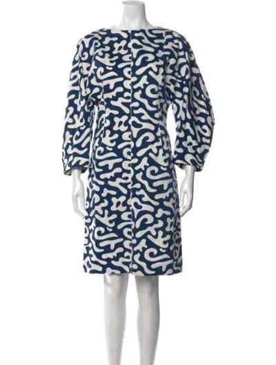 Pre-owned Marni Graphic Print Knee-length Dress In Blue