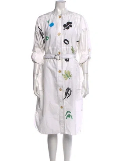 Pre-owned Marni Graphic Print Knee-length Dress In White