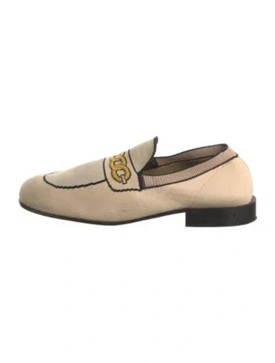 Pre-owned Marni Graphic Print Loafers In Neutrals/yellow