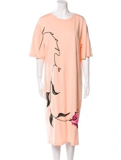 Pre-owned Marni Graphic Print Midi Length Dress In Pink