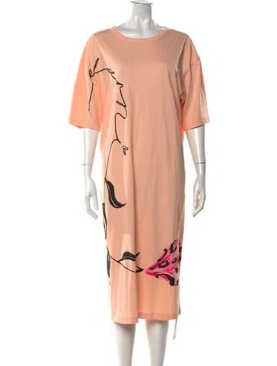 Pre-owned Marni Graphic Print Midi Length Dress In Pink