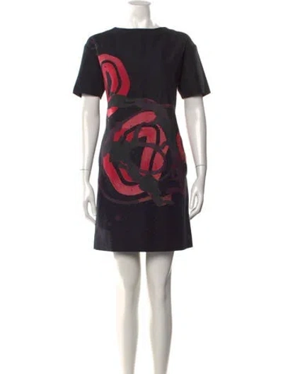 Pre-owned Marni Graphic Print Mini Dress In Black