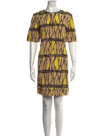 Pre-owned Marni Graphic Print Mini Dress In Neutrals