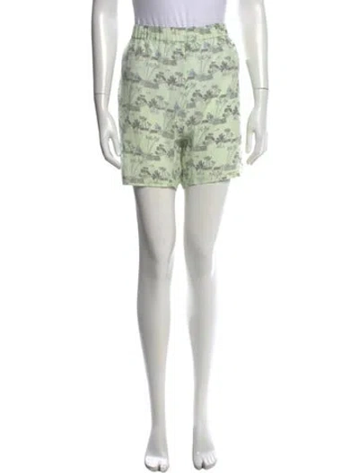 Pre-owned Marni Graphic Print Mini Shorts In Green