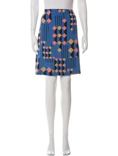 Pre-owned Marni Graphic Print Mini Skirt In Blue