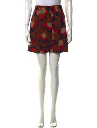 Pre-owned Marni Graphic Print Mini Skirt In Yellow