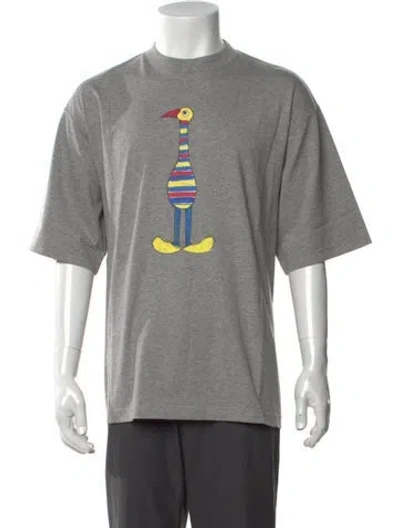 Pre-owned Marni Graphic Print Mock Neck T-shirt W/ Tags In Gray