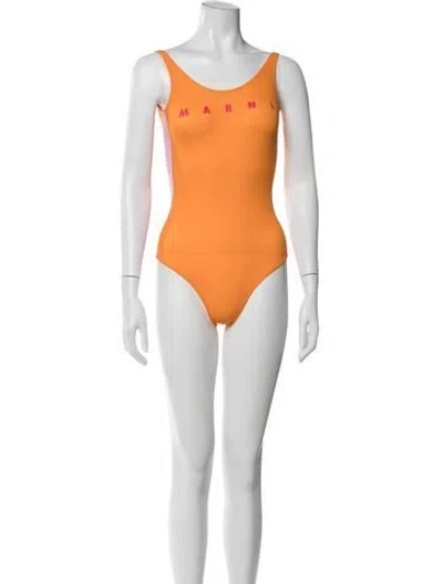 Pre-owned Marni Graphic Print One-piece In Orange