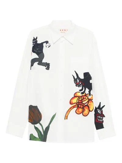 Marni Graphic-print Shirt In White