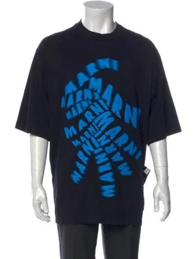 Pre-owned Marni Graphic Print Short Sleeve Shirt In Black