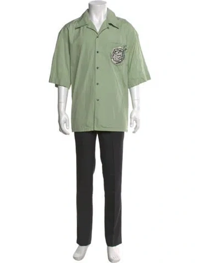 Pre-owned Marni Graphic Print Short Sleeve Shirt In Green