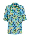 Marni X No Vacancy Inn Fish-print Linen-blend Shirt In Green