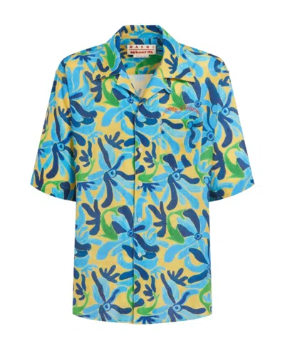 MARNI MARNI X NO VACANCY INN CHIPPY FISHES PRINTED BUTTONED SHIRT