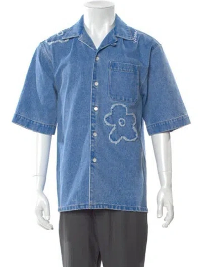 Pre-owned Marni Graphic Print Short Sleeve Shirt W/ Tags In Blue