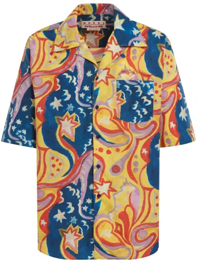 Marni Graphic-print Short-sleeved Shirt In Multicolor
