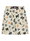 Marni Mens Glass Graphic-print Relaxed-fit Cotton Shorts In White