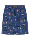 Marni Graphic-print Shorts In Blue