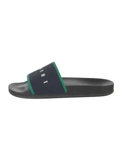 Pre-owned Marni Graphic Print Slides In Blue