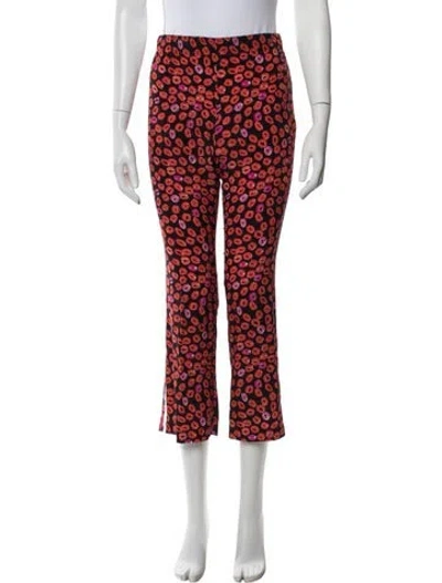 Pre-owned Marni Graphic Print Straight Leg Pants In Red
