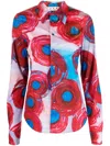 Marni Graphic-print Stretch-cotton Shirt In Rot