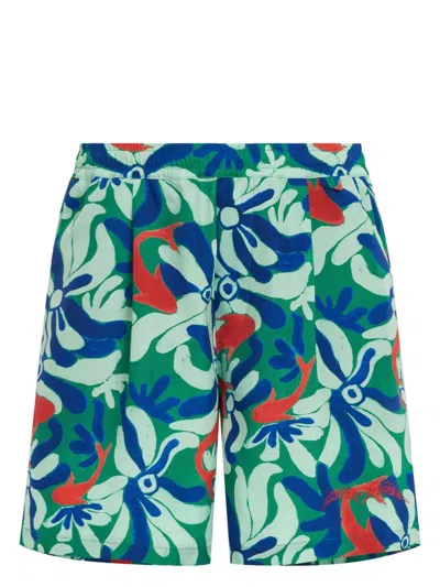 Marni Graphic-print Swim Shorts In Green