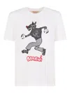 Marni Graphic Print Crew Neck Short Sleeve T-shirt In White