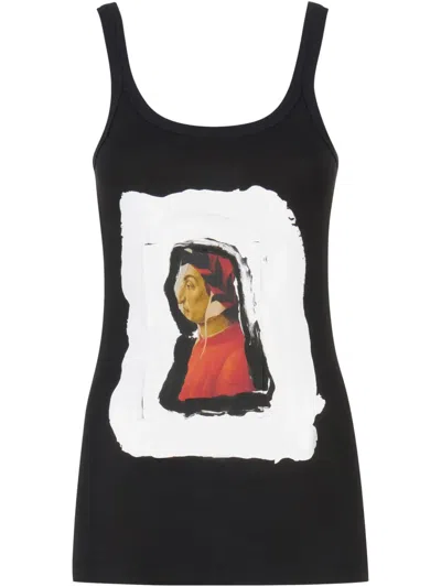 Marni Graphic-print Tank Top In Black