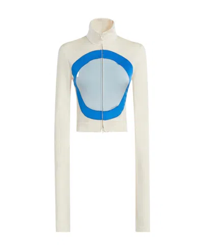 Marni Graphic-print Zip-up Jacket In White