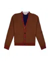 Marni Graphic-printed V-neck Buttoned Cardigan In Brown