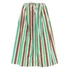 Marni Graphic Striped Cotton Midi Parachute Skirt In Green