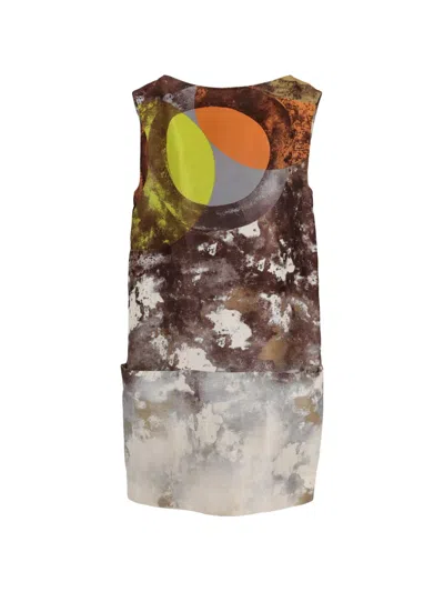 Pre-owned Marni Graphic-print Mini Dress In Brown