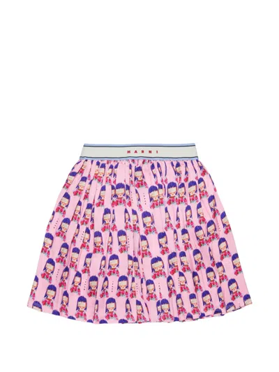 Marni Kids' Graphic-print Skirt In Multi