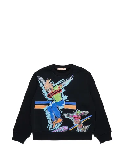 Marni Kids' Graphic-print Sweatshirt In Black