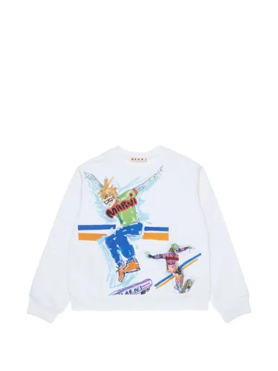 Marni Kids' Graphic-print Sweatshirt In White