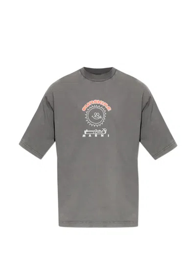 Marni Graphic-print T-shirt In Gray