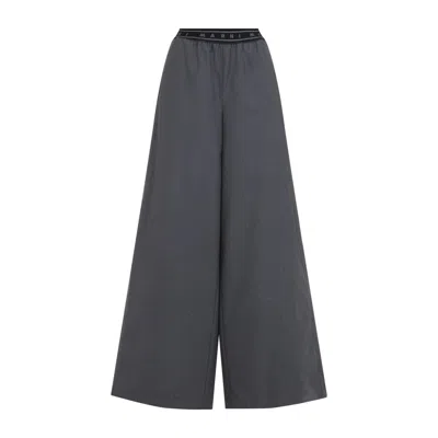 MARNI MARNI GRAPHITE GREY VIRGIN WOOL PANTS
