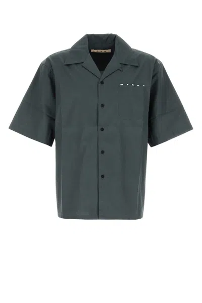 MARNI GRAPHITE POPLIN SHIRT
