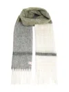 Marni Long Color-block Scarf With Fringed Ends In Gray