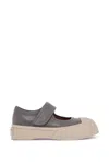 Marni Gray Calfskin Low-top Sneakers With Hook-and-loop Closure