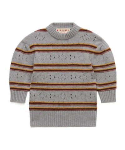 Marni Gray Cashmere Sweater With Openwork Knit