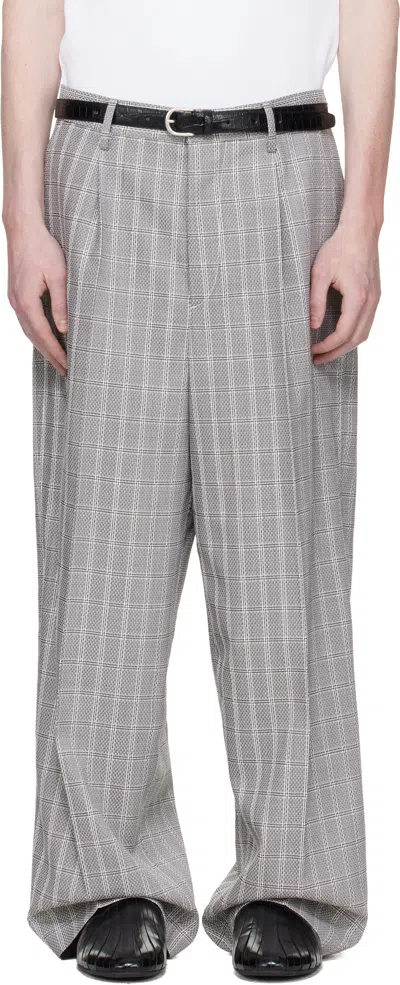 Marni Gray Check Wool Trousers
