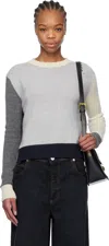 Marni Cashmere Sweater Color-block Design Open Back In Bln15 Sodium